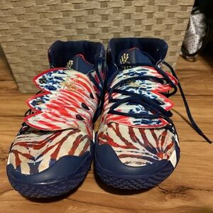 Nike Kyrie 4 USA basketball shoes in blue and red